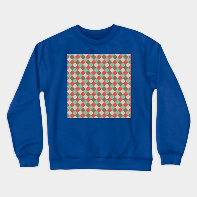 Geometric Hip Checkered Pattern Crewneck Sweatshirt by Patternos